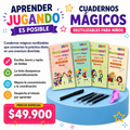 Cuaderno Mágico Reutilizable para Niños – Kit de Aprendizaje 4 en 1 con Tinta que Desaparece