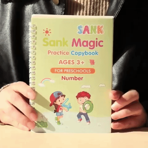 Cuaderno Mágico Reutilizable para Niños – Kit de Aprendizaje 4 en 1 con Tinta que Desaparece